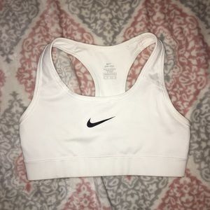 white Nike sports bra